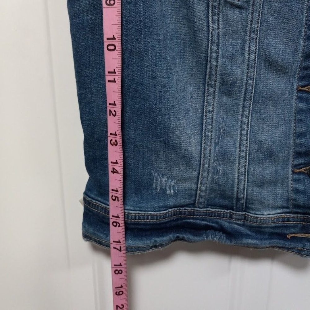 Prana Women's Blue Denim Sleeveless Cropped Jean Dree Vest Size Small - Picture 9 of 9